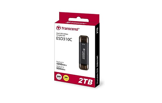 Transcend 1TB Portable SSD, ESD310C, USB 10Gbps with Type-C and